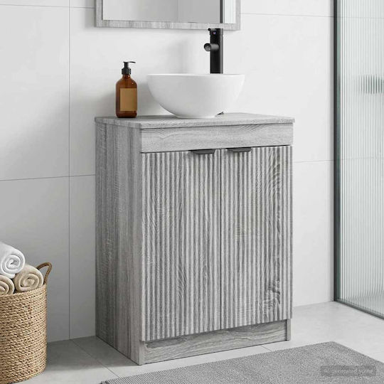 vidaXL Πάγκος χωρίς Νιπτήρα με Καθρέπτη Μ54xΒ35xΥ83cm Γκρι