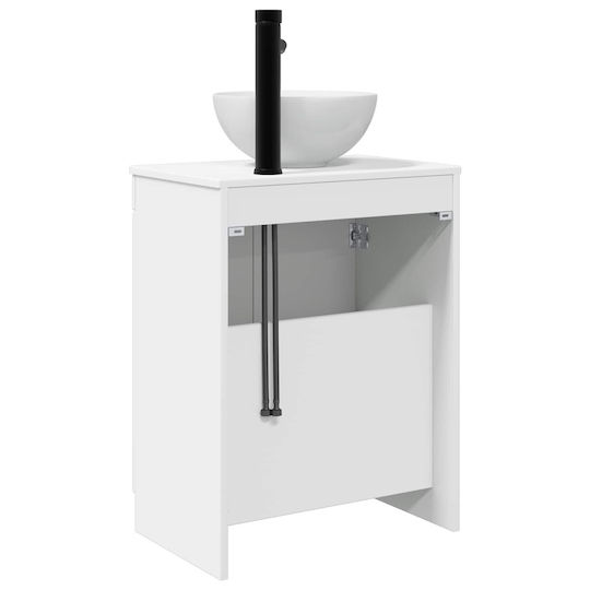 vidaXL Bancă Fără Lavoar cu Oglindă M54xA35xÎ83cm Alb