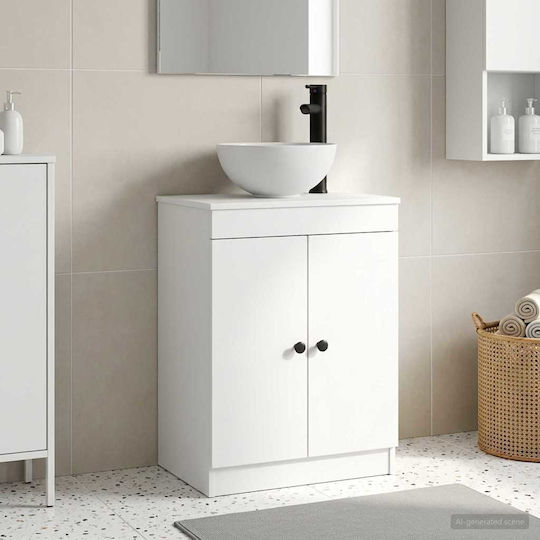 vidaXL 890114 Bathroom Vanity Unit without Sink with Mirror M54xB35xH83cm White