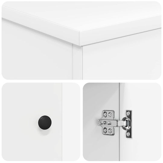 vidaXL 890114 Bathroom Vanity Unit without Sink with Mirror M54xB35xH83cm White
