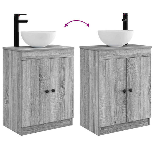 vidaXL Păgk fără Lavoar cu Oglindă M54xA35xÎ83cm Gri