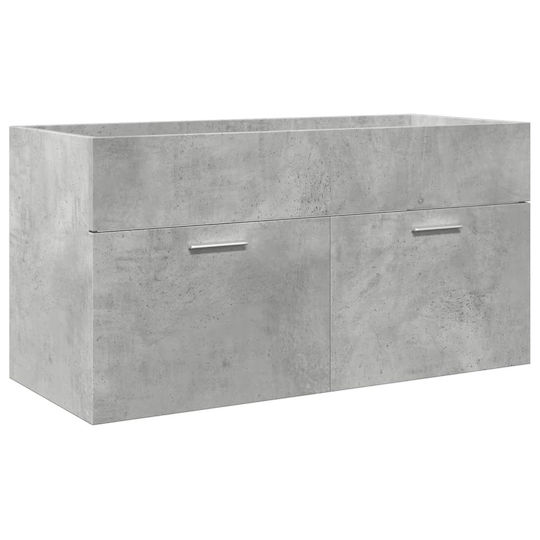vidaXL Möbelset Waschtisch mit Waschbecken, Spiegel & Säule L91xB18.5xH39.5cm Grey