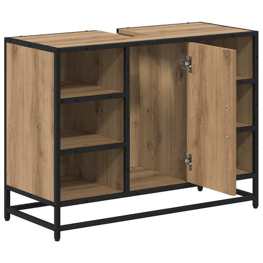 vidaXL Waschtisch mit Waschbecken L80xB33xH60cm Coffee