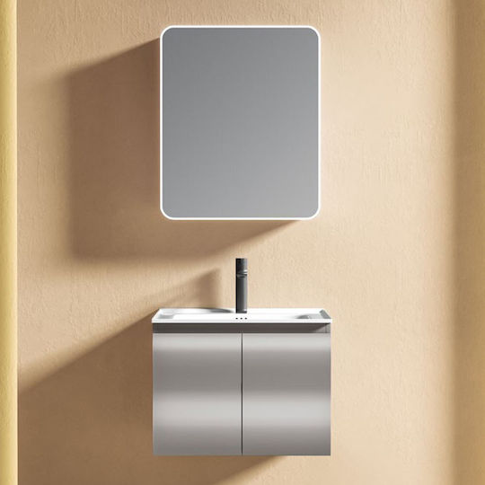 Martin Hera 60cm Badezimmer Waschtisch-Einheiten Farbe Hellgrau Abschluss Polyethylen Hdpe Hochdichte