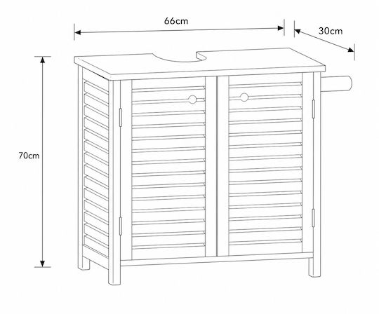 MRShome Badezimmer Waschtisch-Einheiten Ohne Waschbecken M66xB30xH70cm Akazie