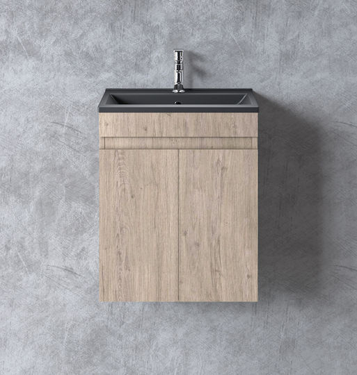 Martin Πάγκος με Νιπτήρα Μελαμίνη Μ60xΒ44xΥ47cm Beige Oak