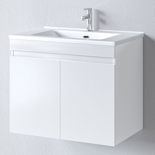 Martin Omega 75 Πάγκος με Νιπτήρα Μελαμίνη Μ75xΒ46xΥ60cm White