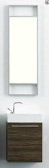 FT21.040.001W Πάγκος με Νιπτήρα & Καθρέπτη Μ40xΒ22xΥ52cm Καρυδί