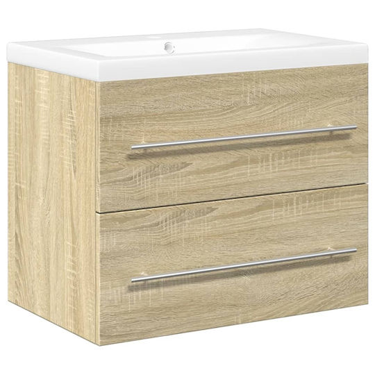 vidaXL Πάγκος με Νιπτήρα Μ60xΒ48xΥ38.5cm Δρυς