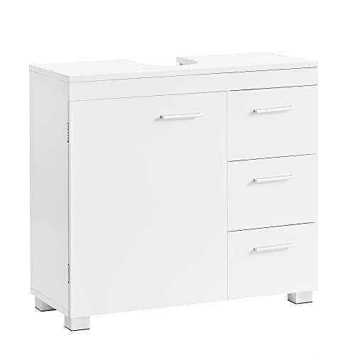Vasagle Πάγκος χωρίς Νιπτήρα Μ70xΒ30xΥ64cm White