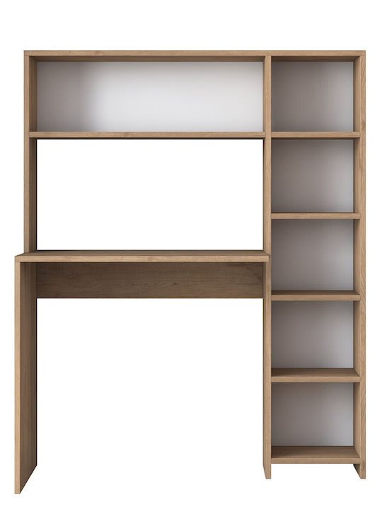 Birou Hake Din Lemn cu Bibliotecă Stejar 113.2x40x141.8cm