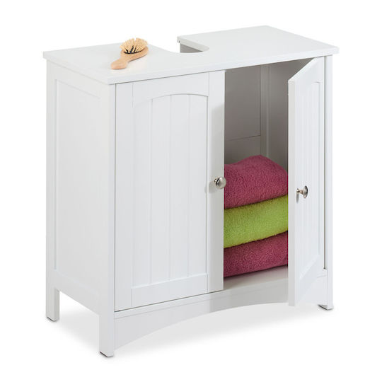 Relaxdays Badezimmer Waschtisch-Einheit Ohne Waschbecken M60xB31xH60cm Weiß Relaxdays Badezimmer Waschtisch-Einheit Ohne Waschbecken M60xB31xH60cm Weiß