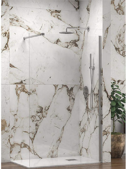 Karag Walkin 1 Σταθερό Πλαϊνό Ντουζιέρας 70x180cm Clear Glass Cromo