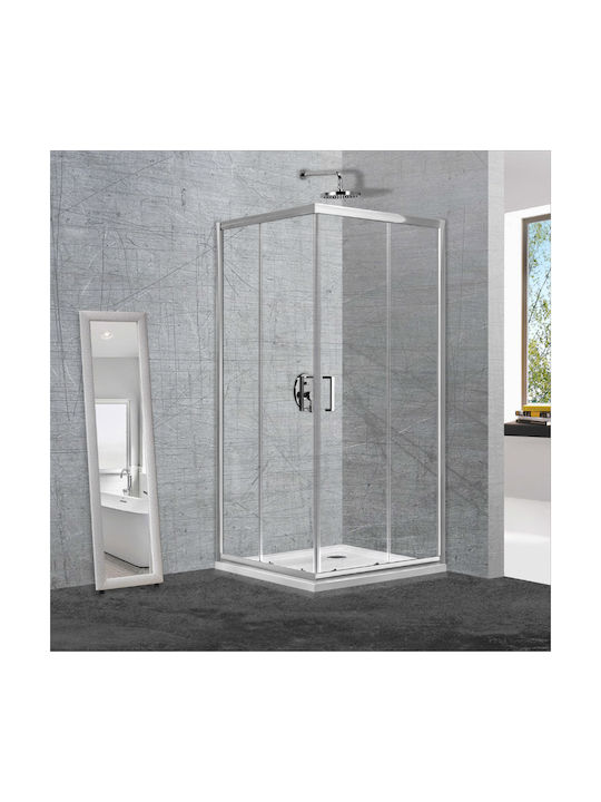 Aquarelle Clever 10 Kabine für Dusche mit Schieben Tür 90x100x190cm Klarglas