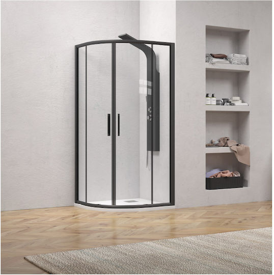 Karag Flora 200 Cabinet Duș Semicirculară cu Glisare Ușă 90x90x190cm Mat