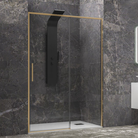 Karag Lea 400 Cabină Duș cu Ușă Glisantă 120x200cm Sticlă Mată Profil Auriu 5206836651538