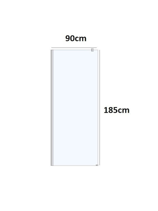 Axis Σταθερό Πλαϊνό Ντουζιέρας 87-89x185cm Clear Glass