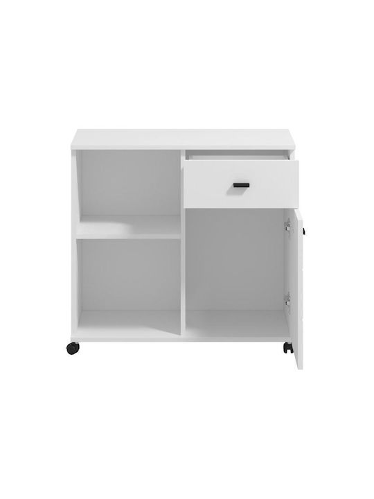 Buffet Corby 77 2k Wooden with Drawers White 77x35x72cm