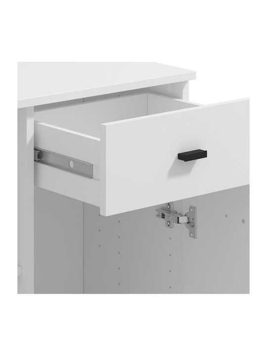 Buffet Corby 77 2k Wooden with Drawers White 77x35x72cm