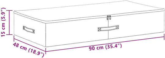 vidaXL Stoff Kleideraufbewahrung Box in Grau Farbe 90x48x15cm