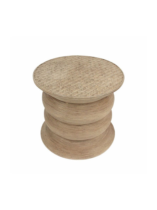 Round Side Coffee Table Ribbons Made of Natural Bamboo W59xL59xH53cm