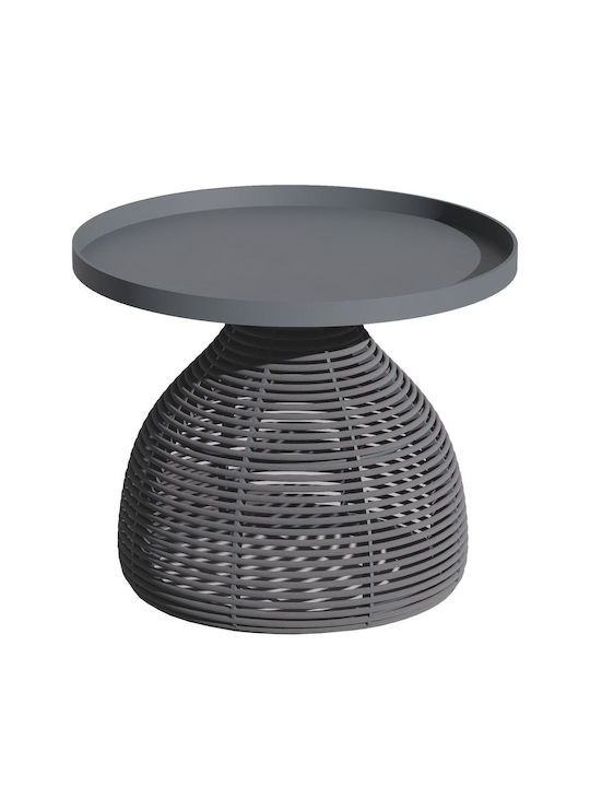 Round Side Coffee Table Driscoll Aluminum Grey W55xD55xH45cm