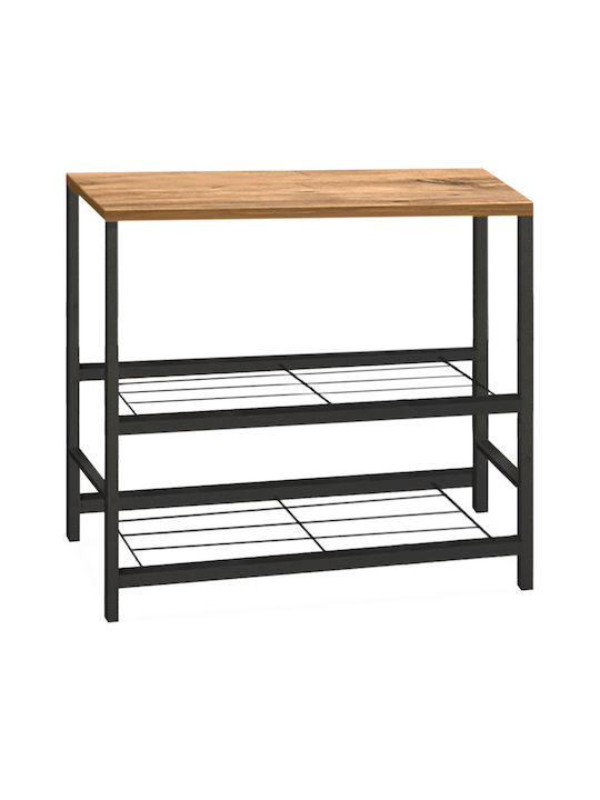 Rectangular Side Table Mulligan Wooden Brown L80xW40xH80cm