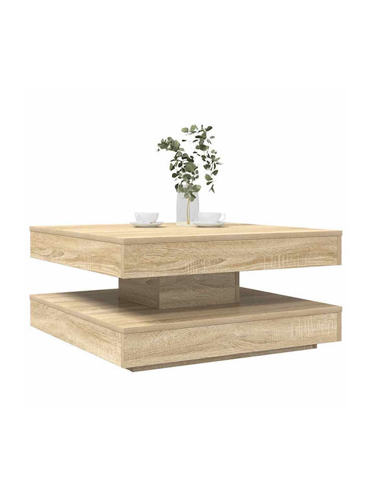Square Central Coffee Table Wooden Sonoma Oak L70xW70xH34.5cm