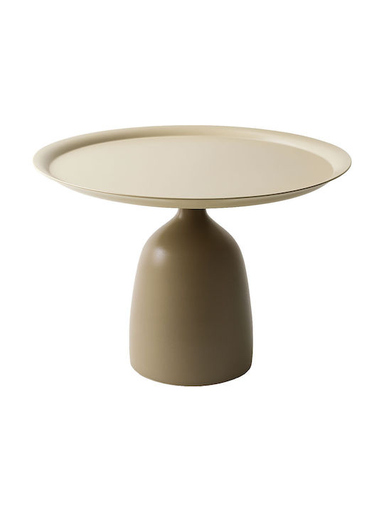 Masă Laterală Rotundă Whisper Metalică Bej 48x48x42.5cm