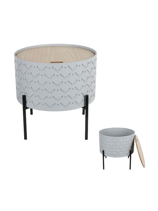 Round Side Table Wooden Gray M35xL35xH35cm