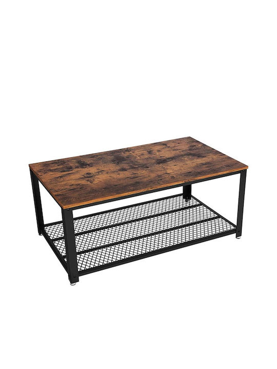 Rectangular Central Coffee Table Wooden Brown M106.2xW60.2xH45cm