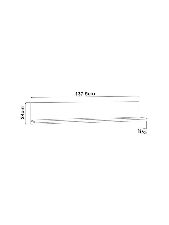 Ράφι Τοίχου με LED Artisan 138x20x24εκ.
