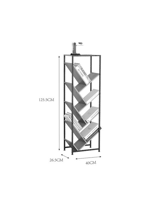 Bookcase Orunta Black 40x26.5x125cm