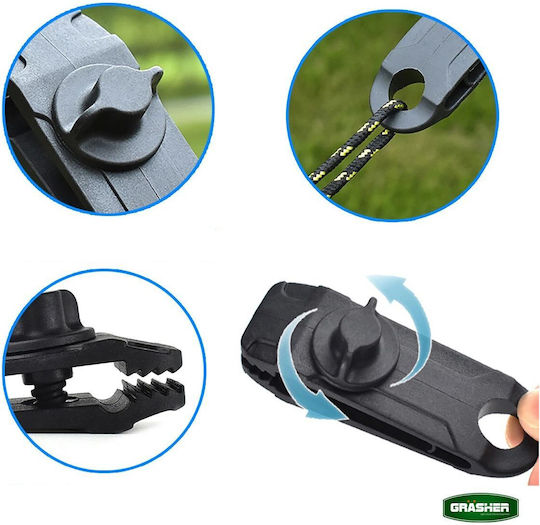 Grasher Plastic Screw Clips Black Tarpaulins Shade Nets 10 Pieces