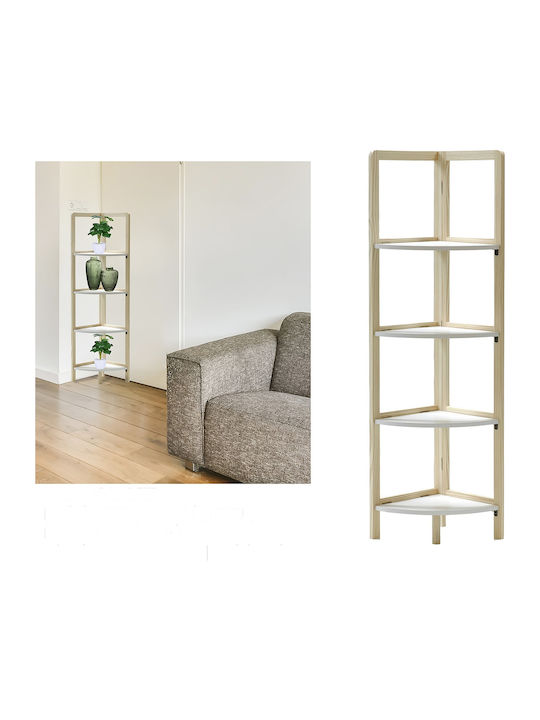 Corner Bookcase White 27x27x108.5cm