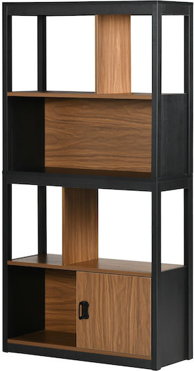 Βιβλιοθήκη Καφέ Και Μαύρο 76.5x30x150εκ. 836-504