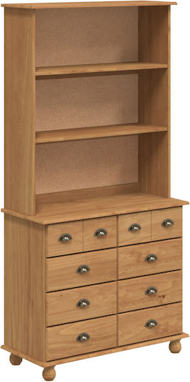 Askim Dulap De Prezentare Pentru Sufragerie Din Lemn Masiv Maro 91x40x183cm