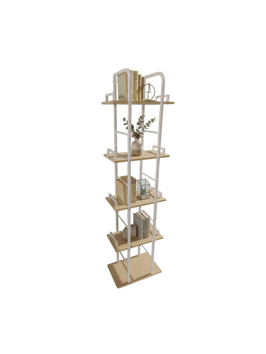 Bibliotecă Alb/Maroniu Deschis 143x38x24cm