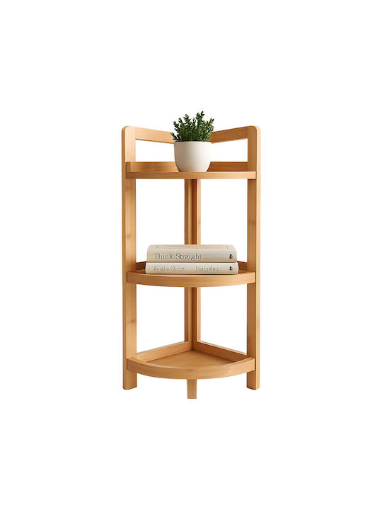 Γωνιακή Βιβλιοθήκη Beige Color 77x23x23εκ.