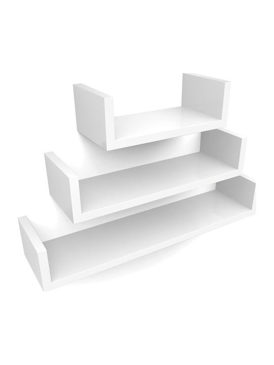 Рафт Стенен Бял 3 Броя 60x15x10см