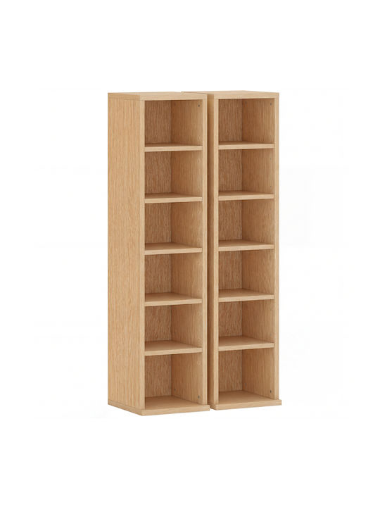Βιβλιοθήκες Χρώμα Ξύλου (2τμχ) 21x22.5x88.5εκ.