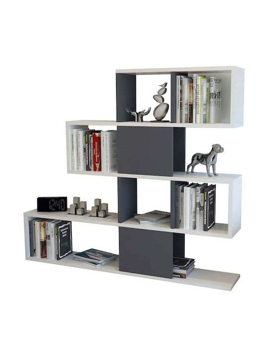 Βιβλιοθήκη Karlin White-anthracite 120x19.5x109εκ.