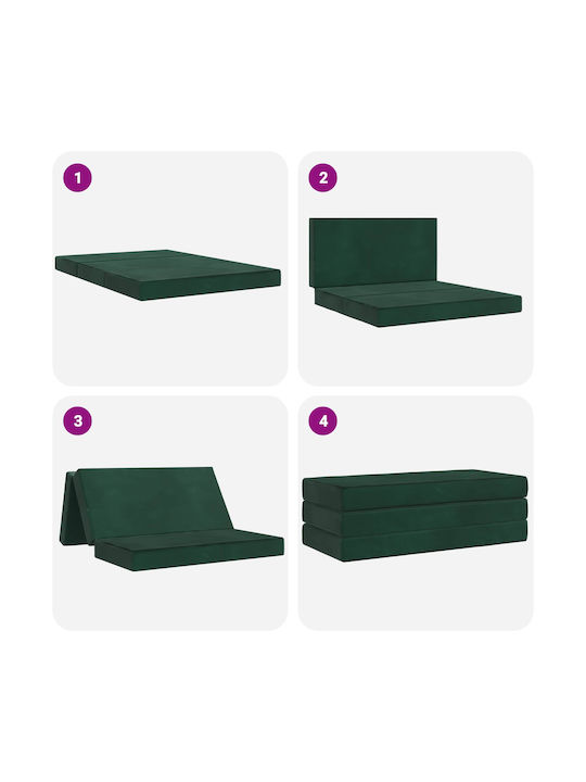 Canapea Cu Două Locuri Pat Verde Închis 120x67x45cm