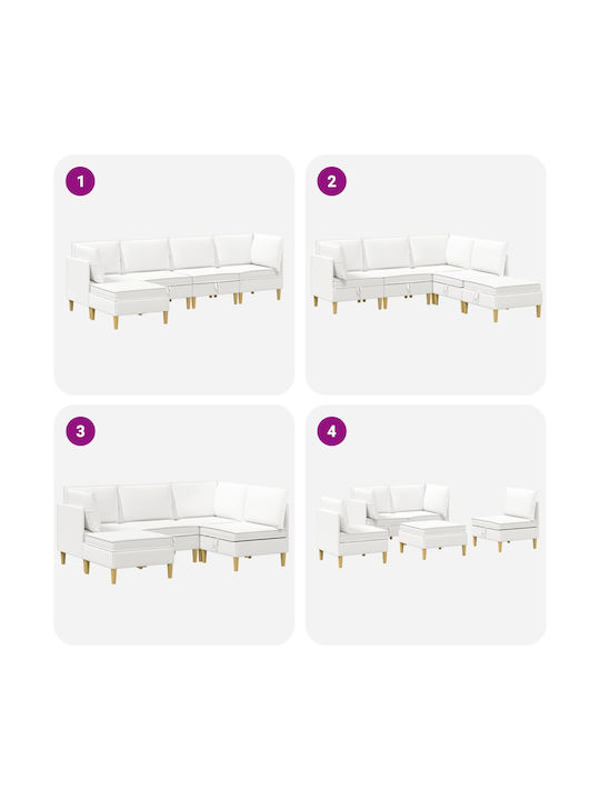 Corner Couch with Storage Space White 280x140x82 cm