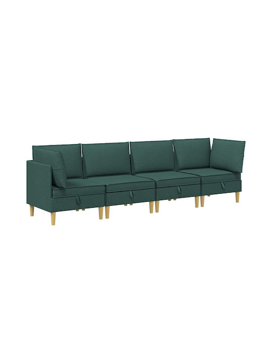 Colțar Canapea cu Spațiu de Depozitare Verde 280x70x82cm