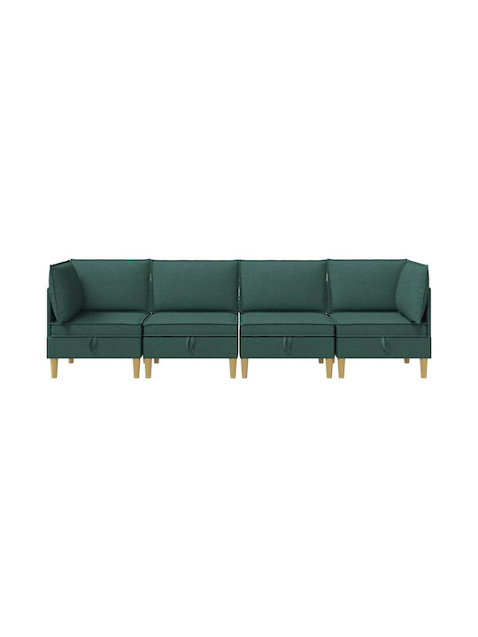 Colțar Canapea cu Spațiu de Depozitare Verde 280x70x82cm