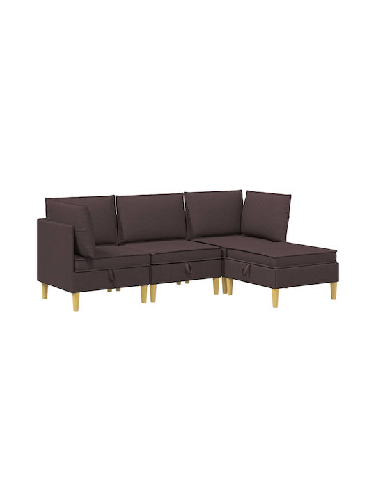 Colțar Canapea Cu Spațiu De Depozitare Maro 210x140x82cm