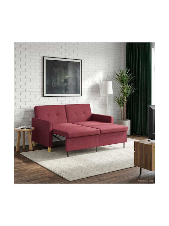 Γωνιακός Καναπές Κρεβάτι Κόκκινο 154x94.5x80.5εκ.