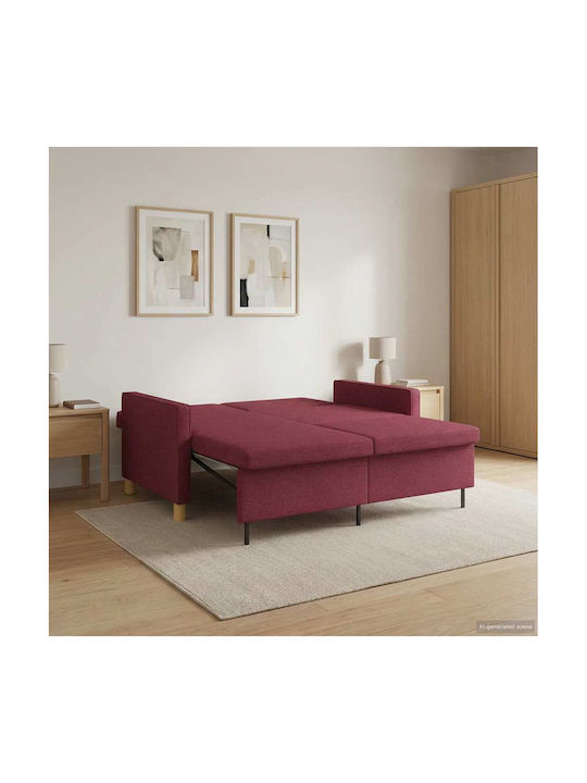 Γωνιακός Καναπές Κρεβάτι Κόκκινο 154x94.5x80.5εκ.