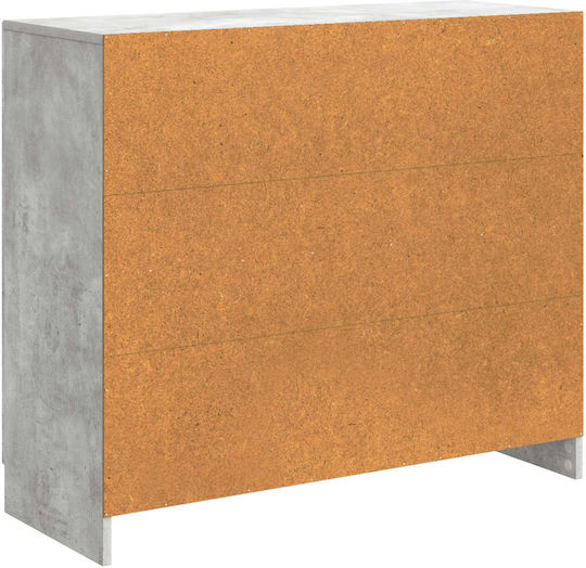 Bufet din Lemn și Metal cu Sertare Gri 89x34.5x77cm